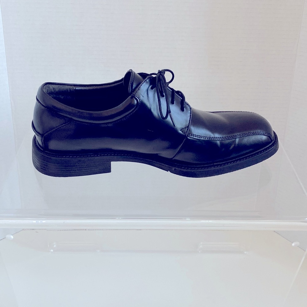 NUNN BUSH BARTOLE STREET BIKE TOE Black lace-up Mens Dress Shoes SZ 10 1/2 M